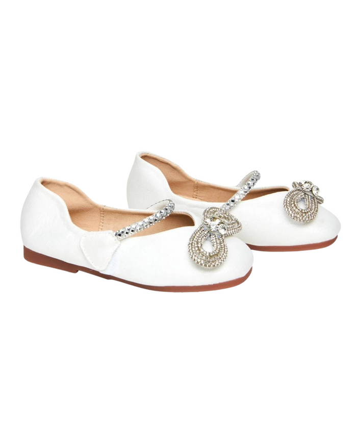Mini Dreamers Girls Chloe Ivory Ballet Flats Distressed/seasonal accessories Mini Dreamers