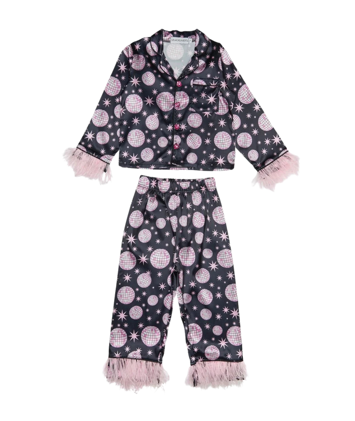 Mini Dreamers Girls Disco Feather Silky Set Distressed/seasonal girls Mini Dreamers