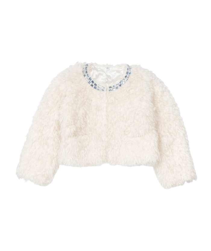 Mini Dreamers Girls London Cozy Fuzzy Jacket Girls Casual Tops Mini Dreamers