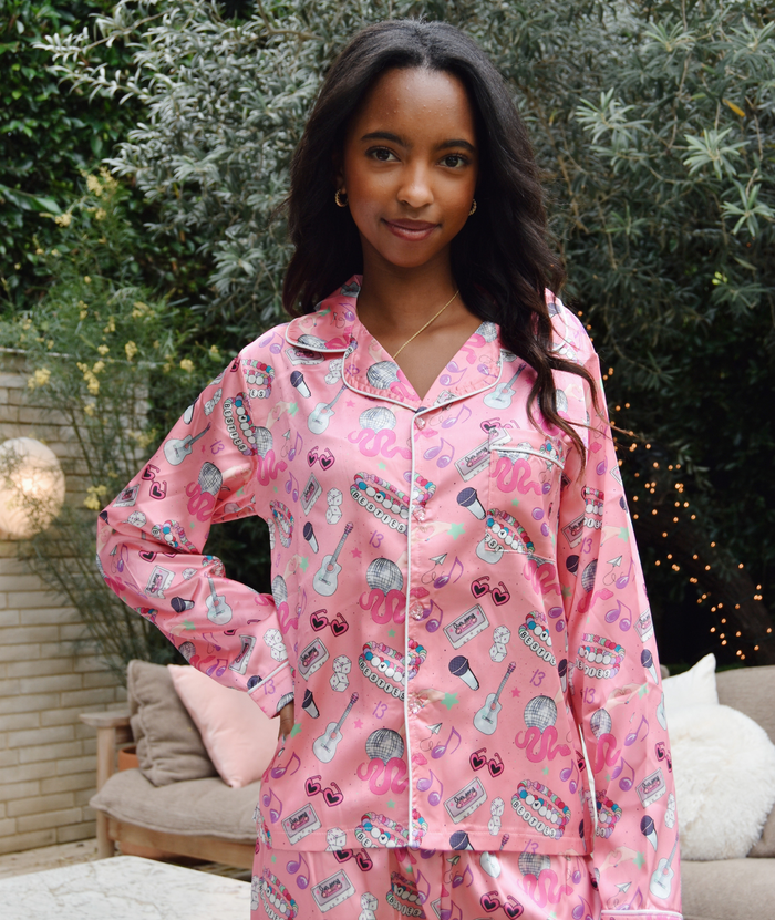 Mini Dreamers Girls Tay Tay Showgirl Silky Set Distressed/seasonal girls Mini Dreamers