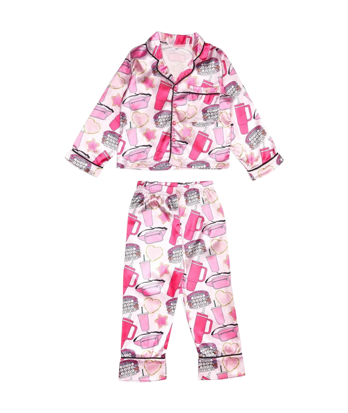 Mini Dreamers Girls Trendy Girl Silky Set Distressed/seasonal girls Mini Dreamers Multi Y/4