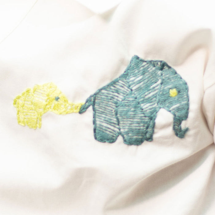 Mini Elephants Embroidered Organic Cotton Shirt - White (1-14 Years)