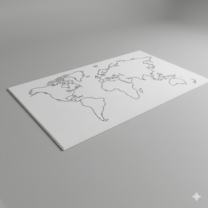 Minimal Line Map Area Rug