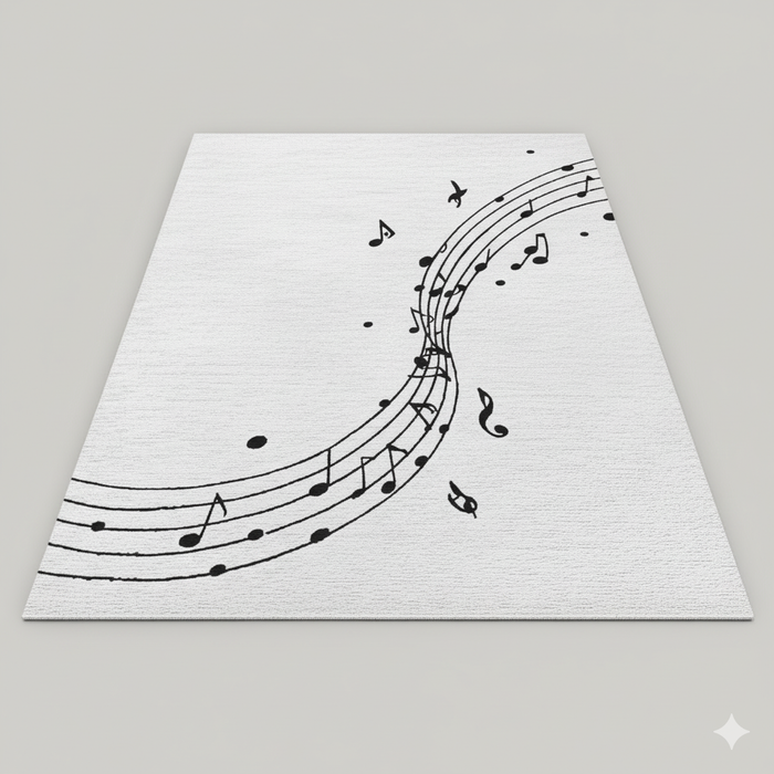 Minimal Music Line Area Rug