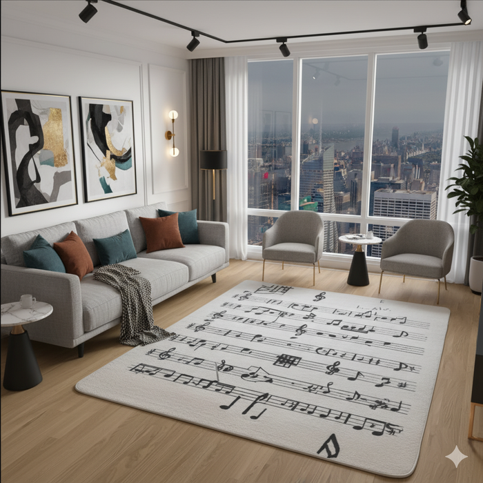 Minimal Treble Line Area Rug