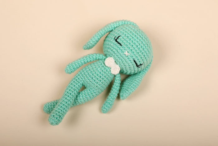 Mint Green Crochet Baby Doll - Bunny (All Ages)