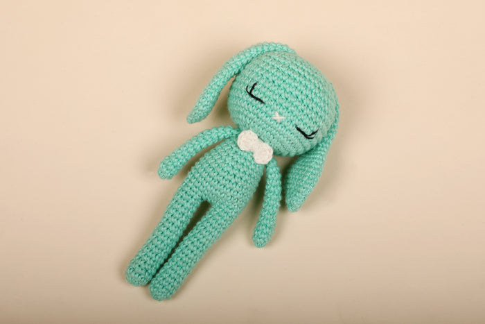 Mint Green Crochet Baby Doll - Bunny (All Ages)