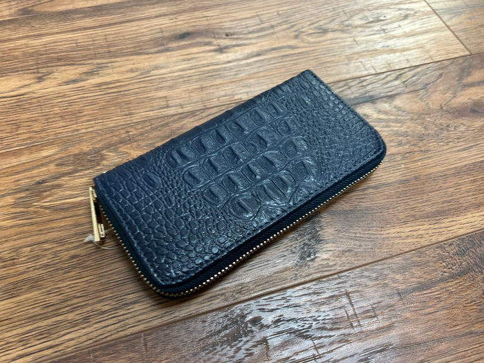 Miss Lulu Blue Faux Snakeskin Wallet