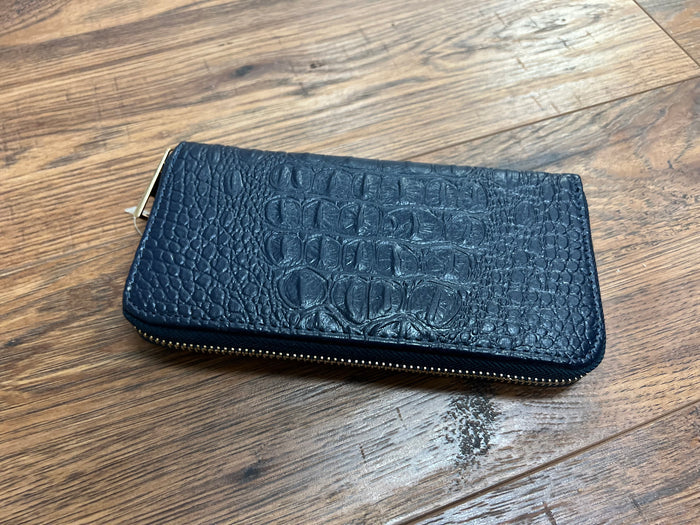 Miss Lulu Blue Faux Snakeskin Wallet