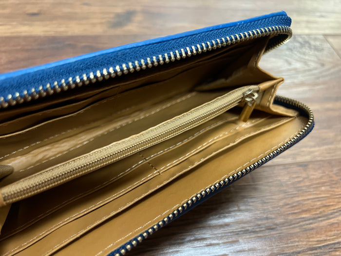 Miss Lulu Blue Leather Wallet