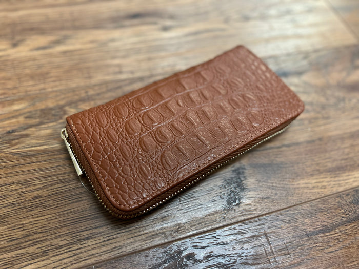Miss Lulu Brown Faux Snakeskin Wallet
