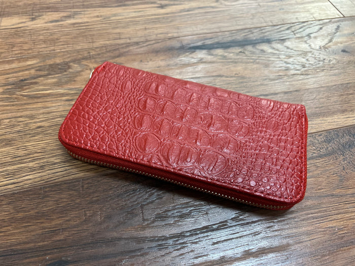 Miss Lulu Red Faux Snakeskin Wallet