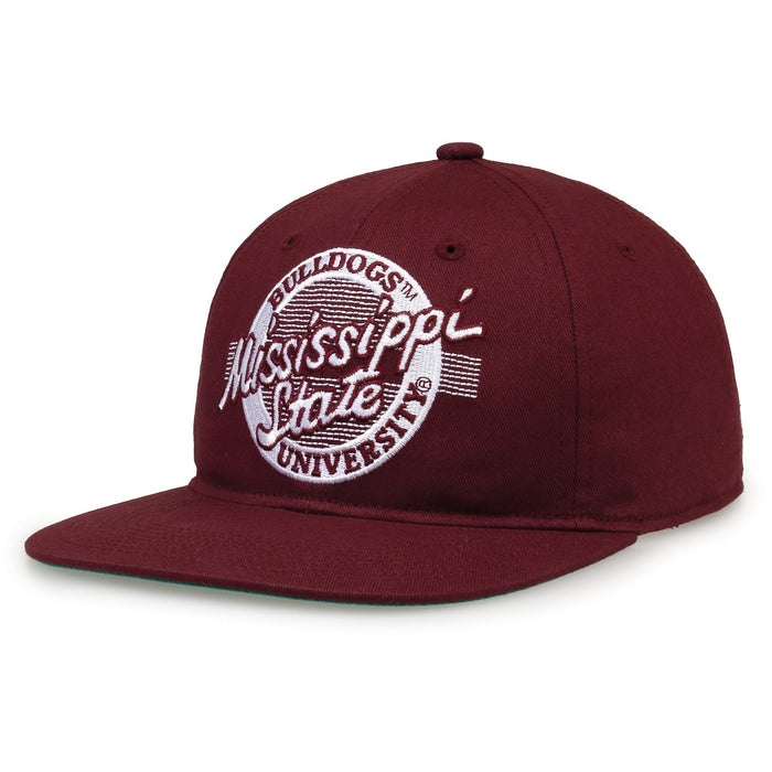 Mississippi State Bulldogs Retro Circle Snapback - Maroon, alternate view 1