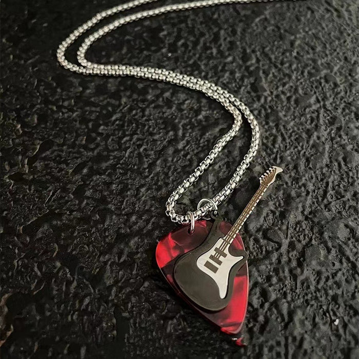MJ05941 Couple rock guitar necklace (2 pcs)