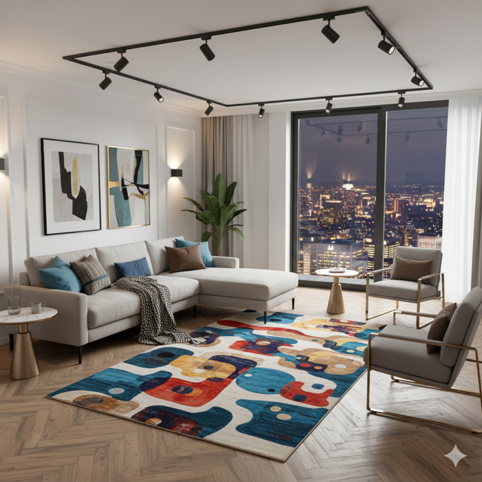 Modern Abstract Music Area Rug