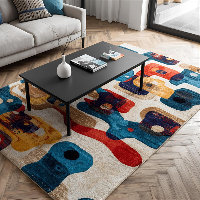 Modern Abstract Music Area Rug