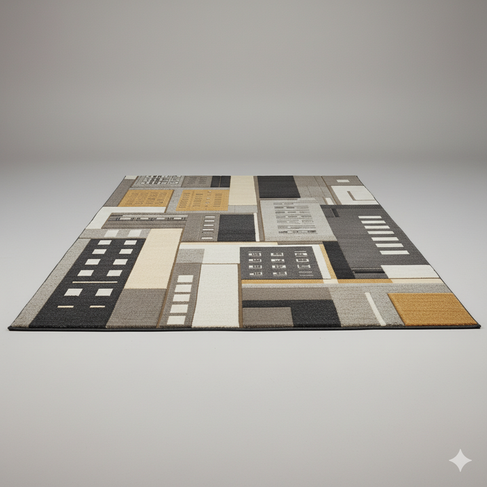 Modern City Blocks Area Rug