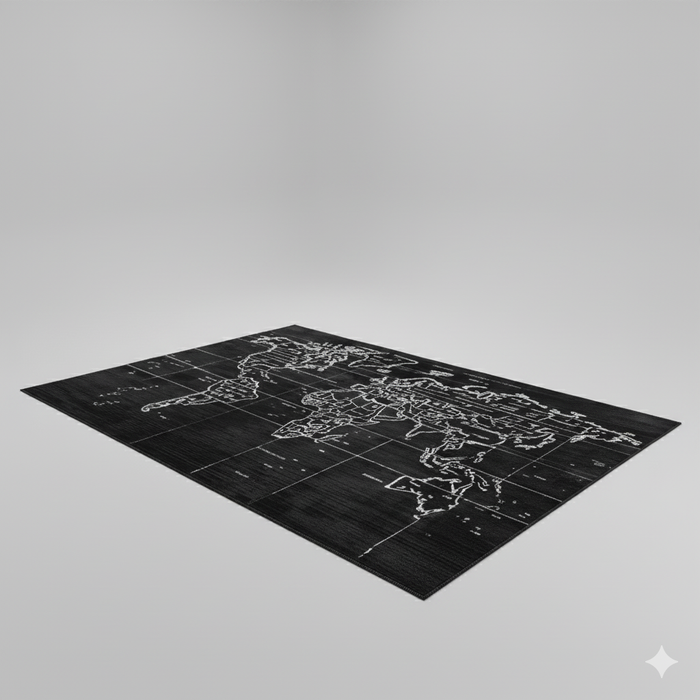 Monochrome Map Area Rug