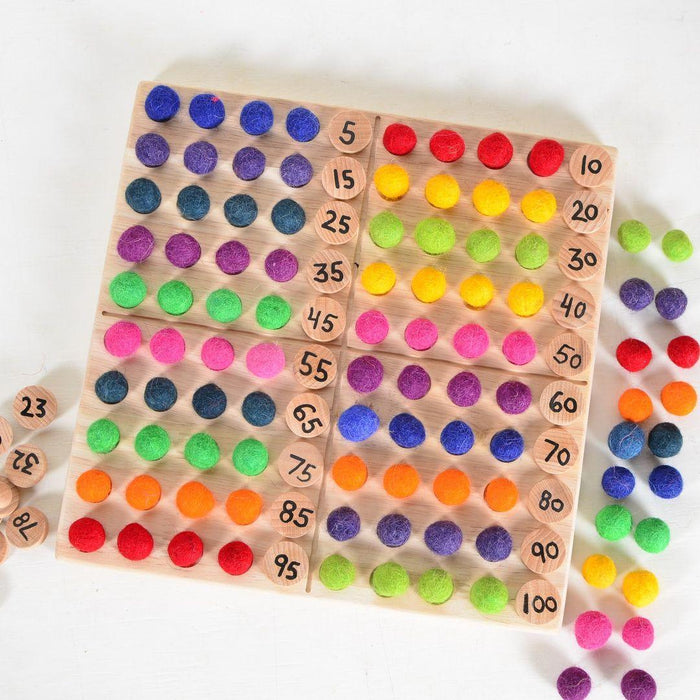 Montessori Educational Toy | Wooden Hundred Board - Bombay Toy Company