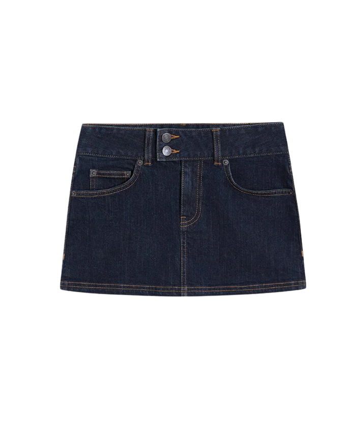 Motel Rocks Juniors Denim Mini Skirt Indigo Womens Denim Motel Rocks Denim Juniors/Women XXS