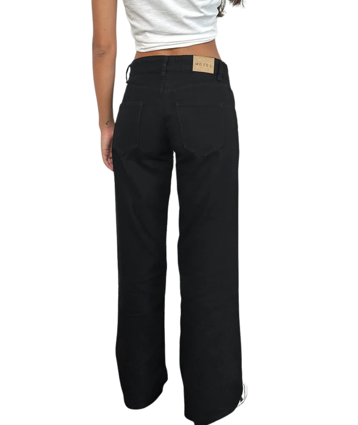 Motel Rocks Juniors Low Rise Parallel Jeans Rinse Black Womens Denim Motel Rocks