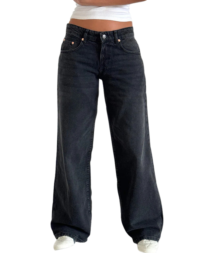 Motel Rocks Juniors Roomy Extra Wide Low Rise Jeans Washed Black Womens Denim Motel Rocks