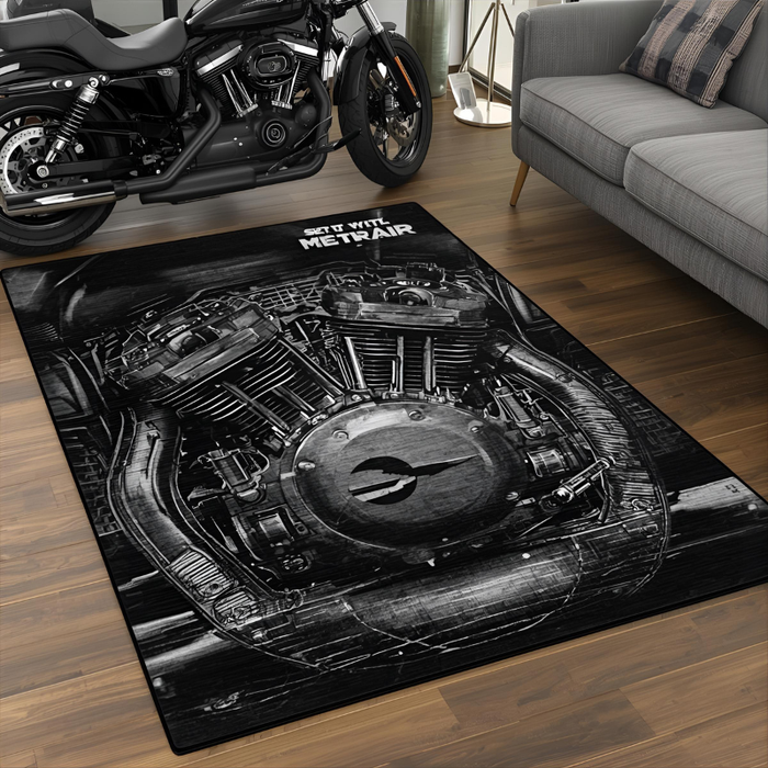 Motorcycle Engine Area Rug