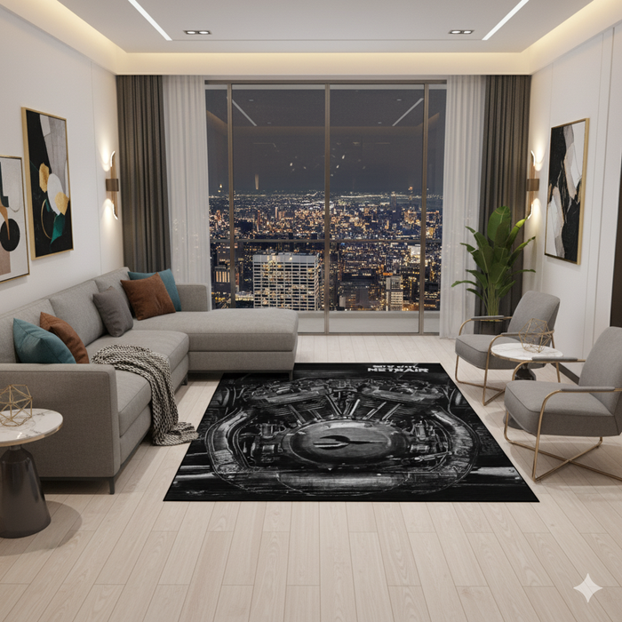 Motorcycle Engine Area Rug