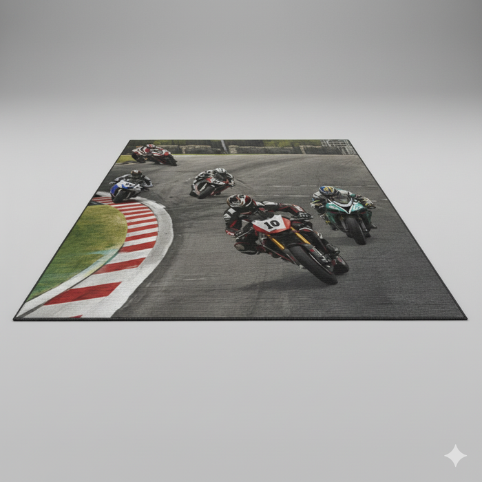 Motorcycle Track Area Rug