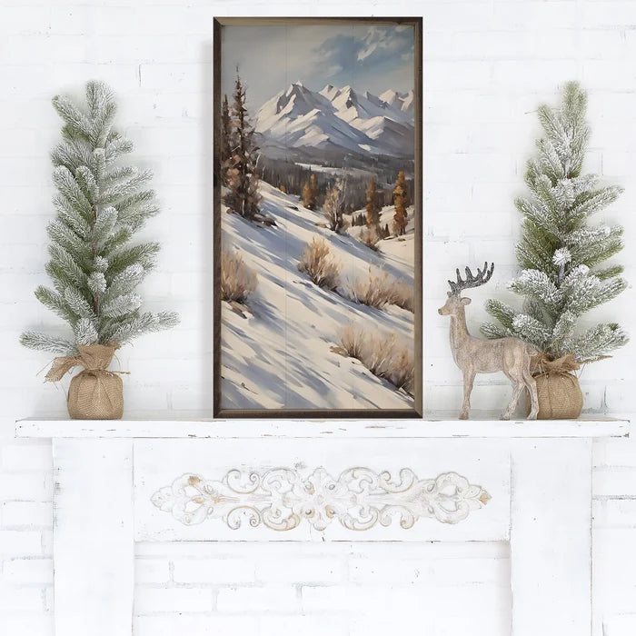 Mountains with Snow Sign