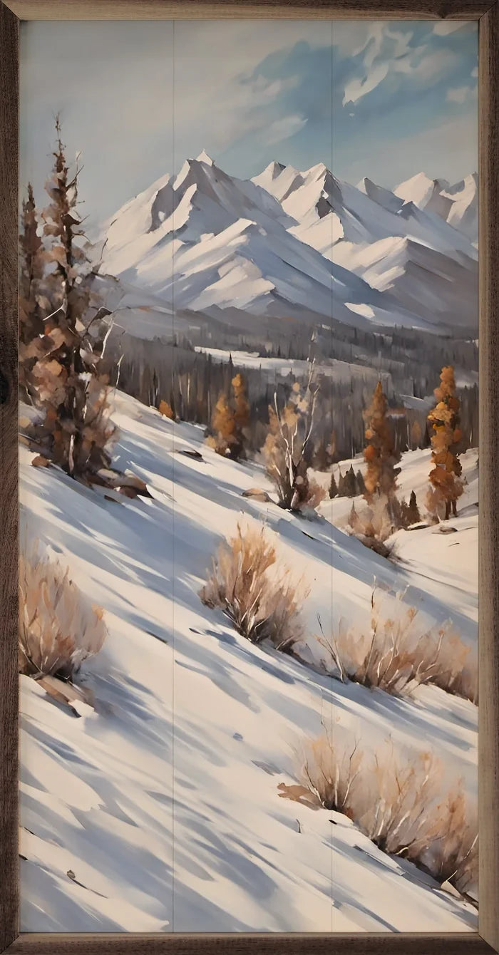 Mountains with Snow Sign