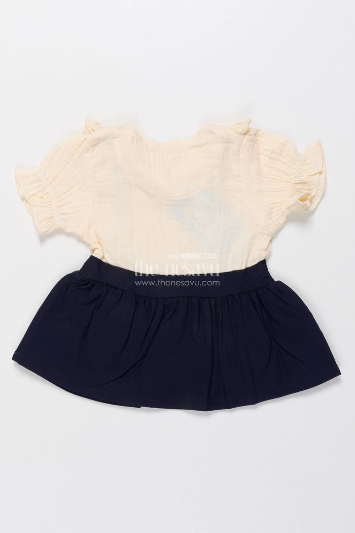 The Nesavu Baby Cotton Frocks Muslin Cotton Frock for Baby Girls with Bow Detail and Button Front Nesavu Nesavu baby girl muslin cotton frock red bow  perfect birthdays casual celebrations