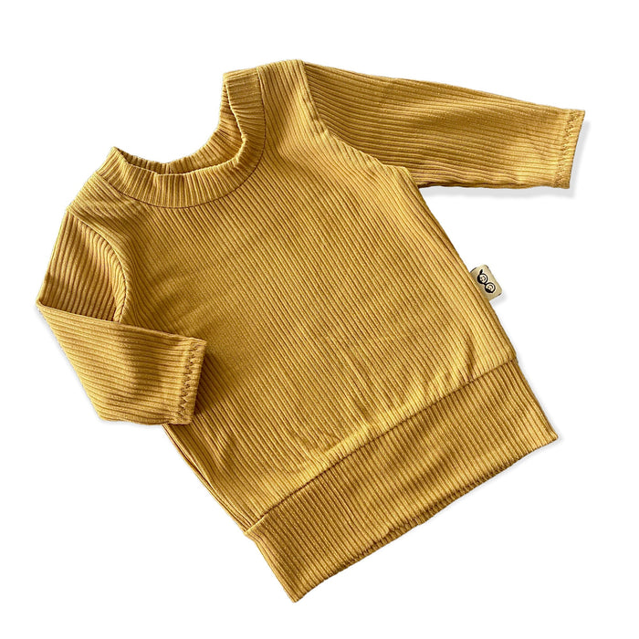 Mustard Ribbed Lounge Top