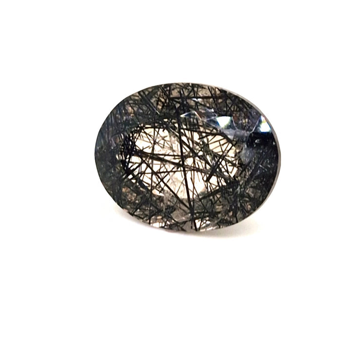 Natural Black Tourmaline Quartz Faceted | Oval | 23x18mm - The LabradoriteKing