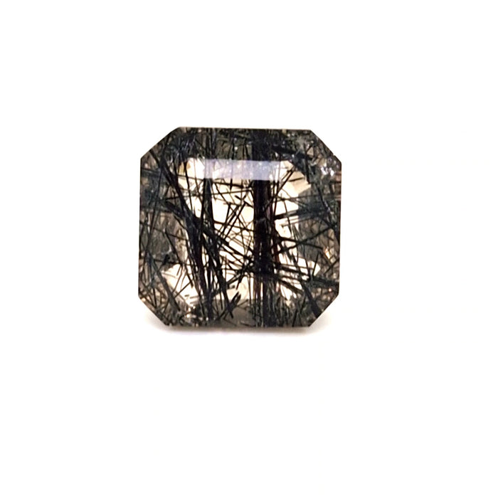 Natural Black Tourmaline Quartz Faceted | Square | 16x16mm - The LabradoriteKing