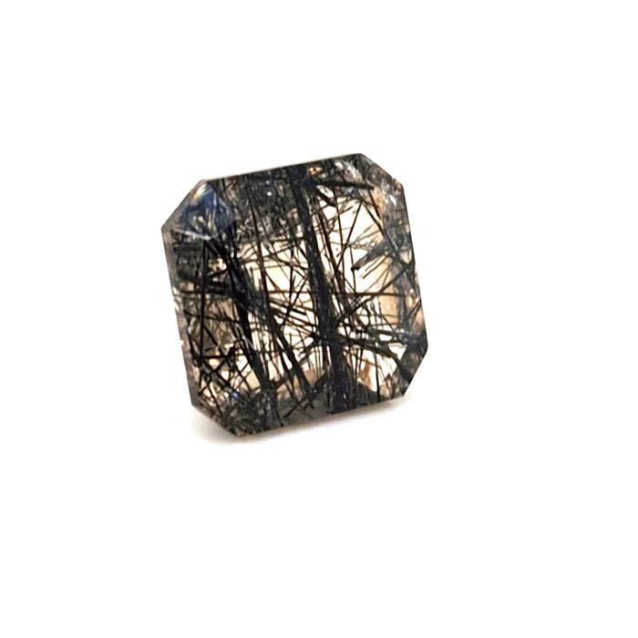 Natural Black Tourmaline Quartz Faceted | Square | 16x16mm - The LabradoriteKing