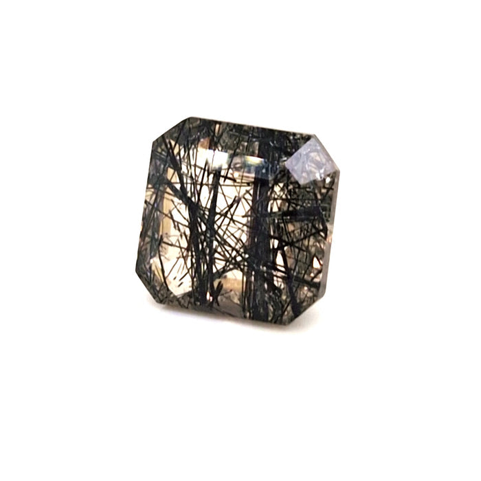Natural Black Tourmaline Quartz Faceted | Square | 16x16mm - The LabradoriteKing