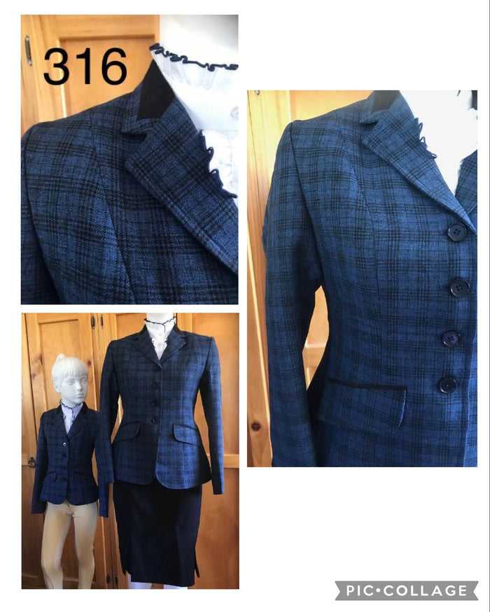 Navy Check two Toned Stunning Show Hunter Jacket Childs (316)