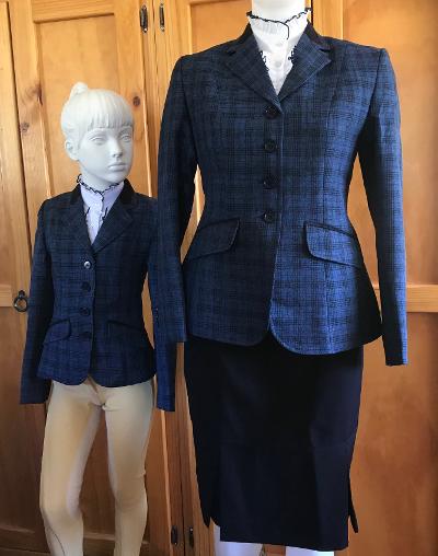 Navy Check two Toned Stunning Show Hunter Jacket Childs (316)