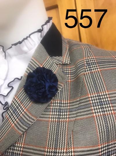 Navy, Cream & A Faint Orange Tweed Check "NEW" Show Hunter Jacket With Navy Trims Adults (557)