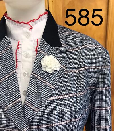 Navy, Lighter Blue, Cream & Red Check Stunning NEW Show Hunter Jacket Adults Size 17 (585)
