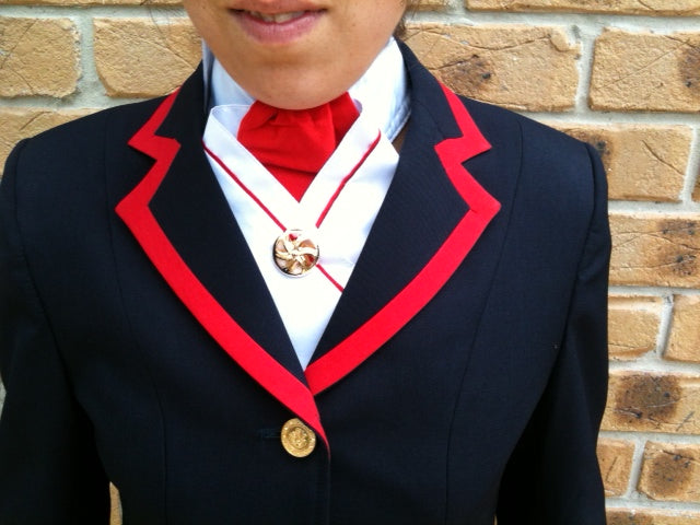 Navy, Red Collar, Pocket & Cuff Trims SUPER Smart Childs Show Jacket (160)