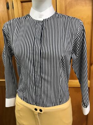 Navy & White Striped Stock Shirt (Long Sleeve) Childs (327)