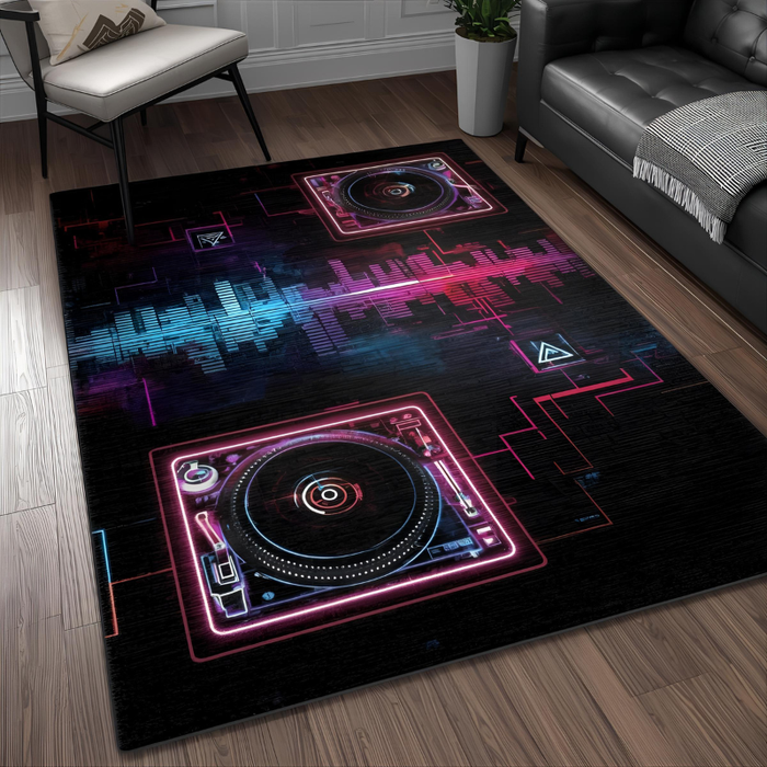 Neon DJ Area Rug