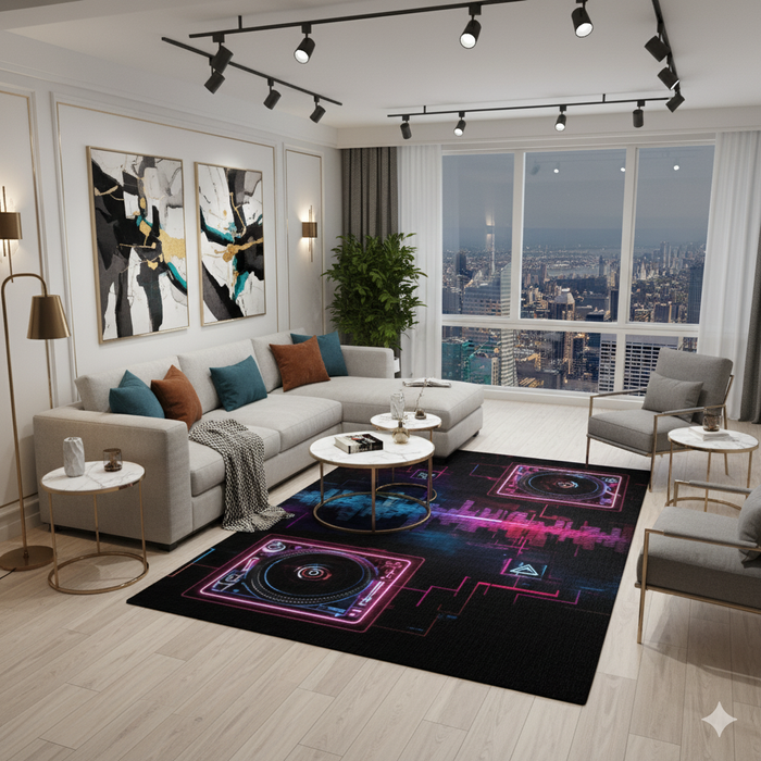 Neon DJ Area Rug