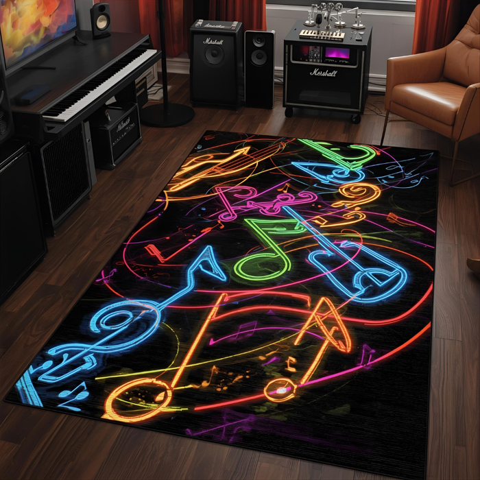 Neon Music Area Rug