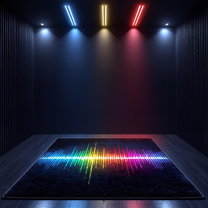 Neon Soundwave Area Rug