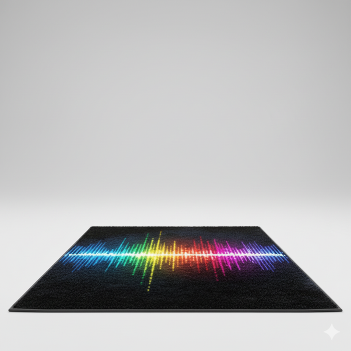 Neon Soundwave Area Rug
