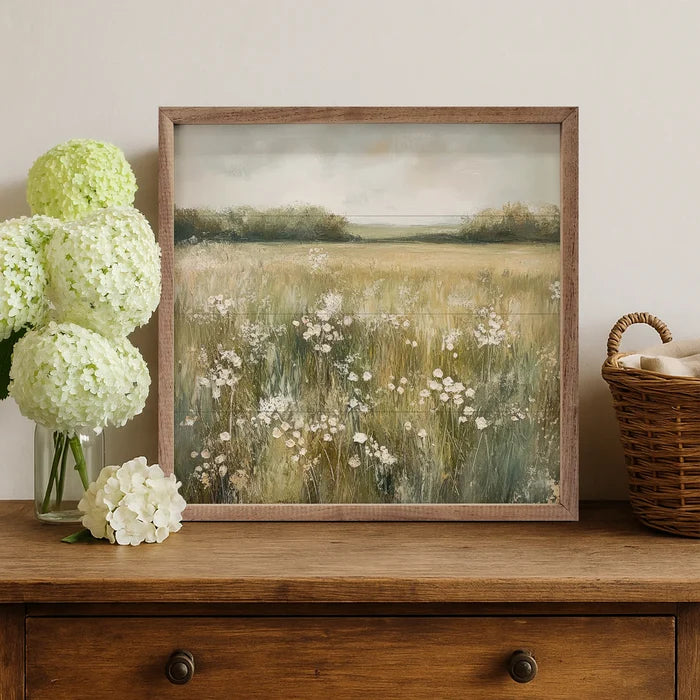 Neutral Field of Flowers Sign