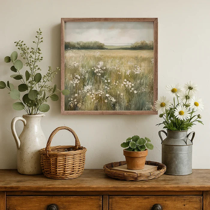 Neutral Field of Flowers Sign